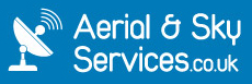 Aerial & Sky Services Logo (blue background)